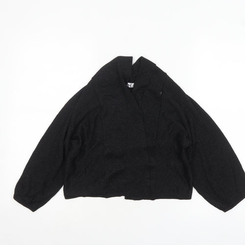 BHS Women’s Black Collared Knit Cardigan Size 12
