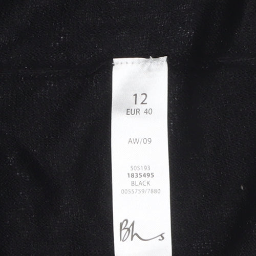 BHS Women’s Black Collared Knit Cardigan Size 12