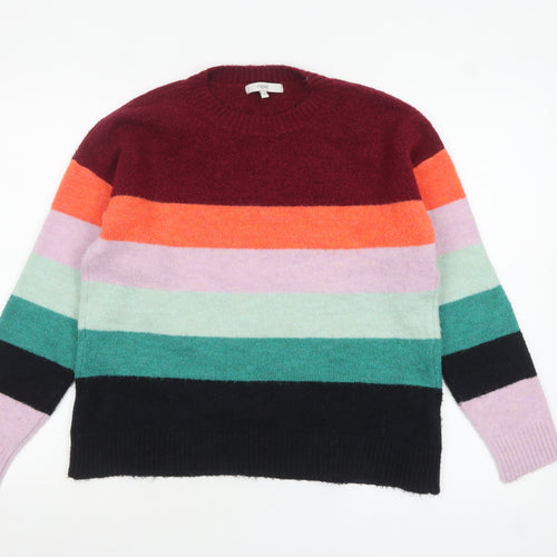 Next Womens Multicoloured Striped Crew Neck Pullover Jumper XS