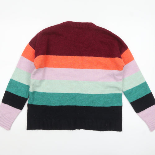 Next Womens Multicoloured Striped Crew Neck Pullover Jumper XS