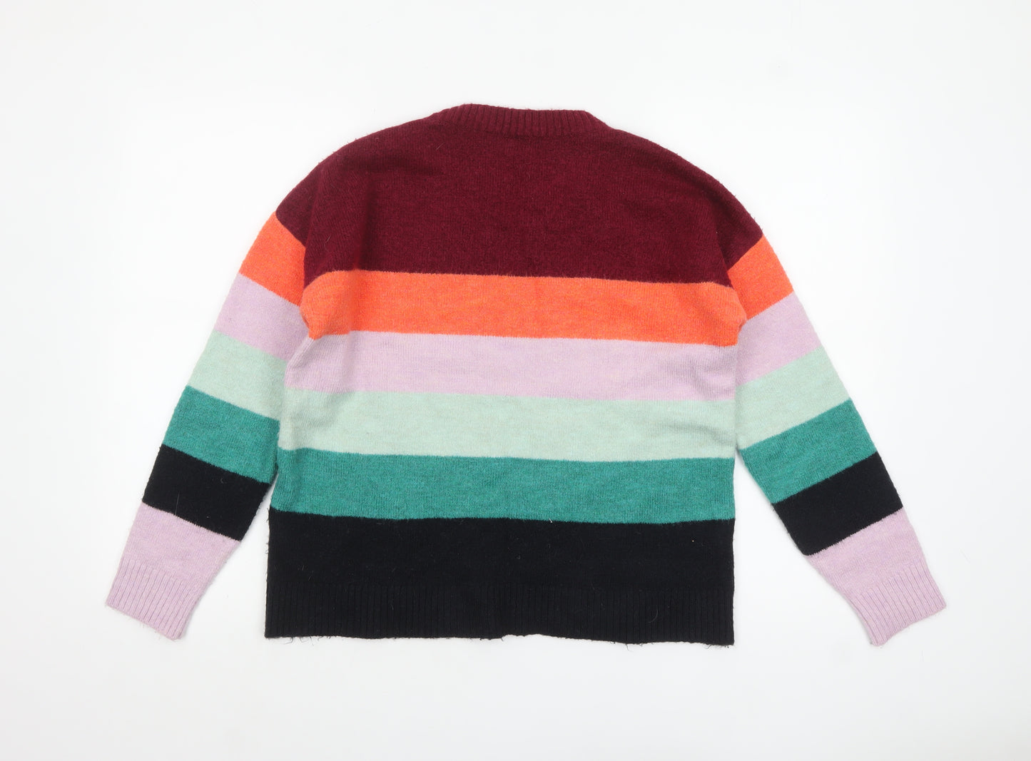 Next Womens Multicoloured Striped Crew Neck Pullover Jumper XS