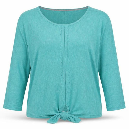White Stuff Women's Green Linen Cotton Tie Hem Jumper UK 12
