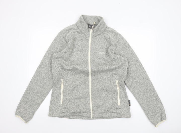Jack Wolfskin Women Grey Fleece Full Zip Jacket Size 18