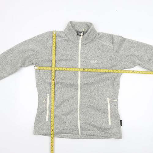 Jack Wolfskin Women Grey Fleece Full Zip Jacket Size 18
