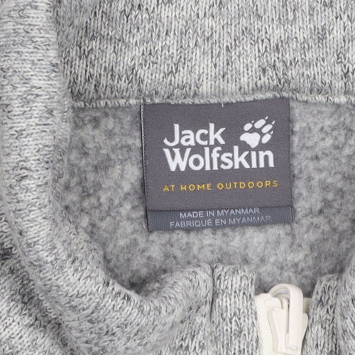 Jack Wolfskin Women Grey Fleece Full Zip Jacket Size 18