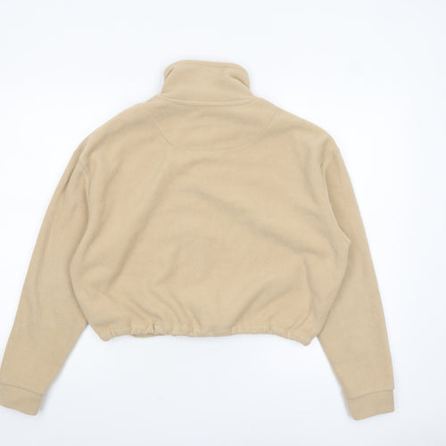Brave Soul Women’s Beige Fleece 1/4 Zip Pullover Sweatshirt Size S
