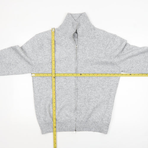 Primark Men’s Grey Full Zip Knit Jumper Medium High Neck