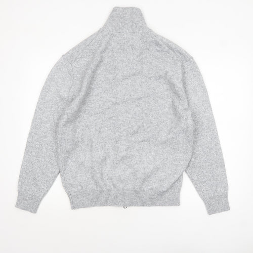 Primark Men’s Grey Full Zip Knit Jumper Medium High Neck