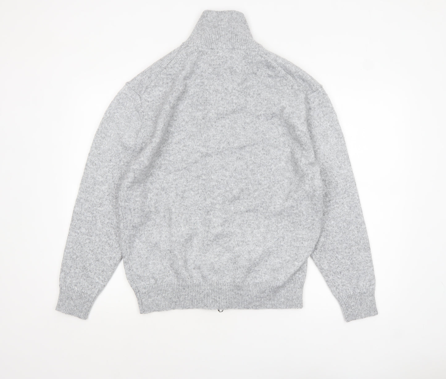 Primark Men’s Grey Full Zip Knit Jumper Medium High Neck