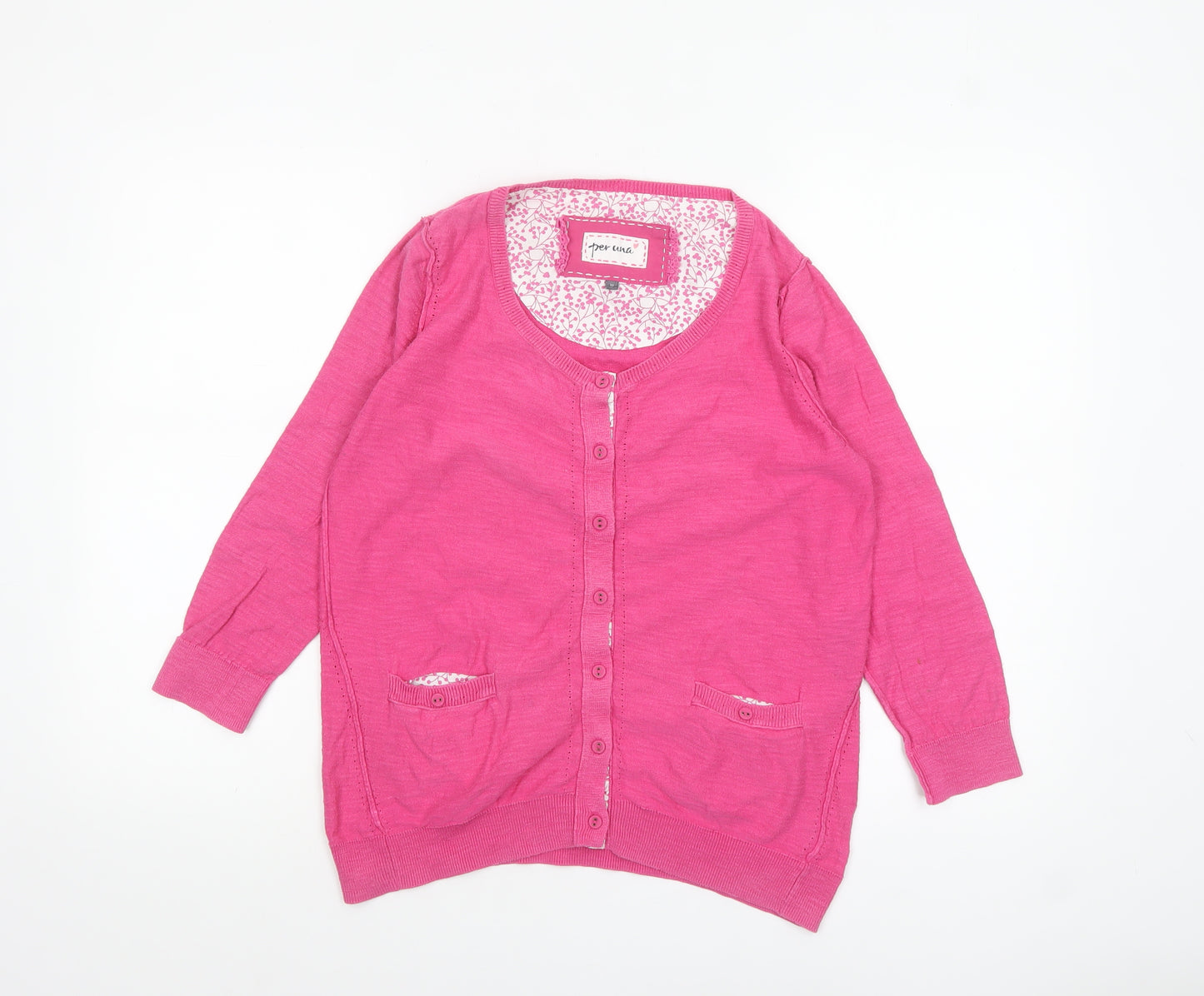 Marks and Spencer Per Una Women’s Pink Cotton Cardigan Size 10