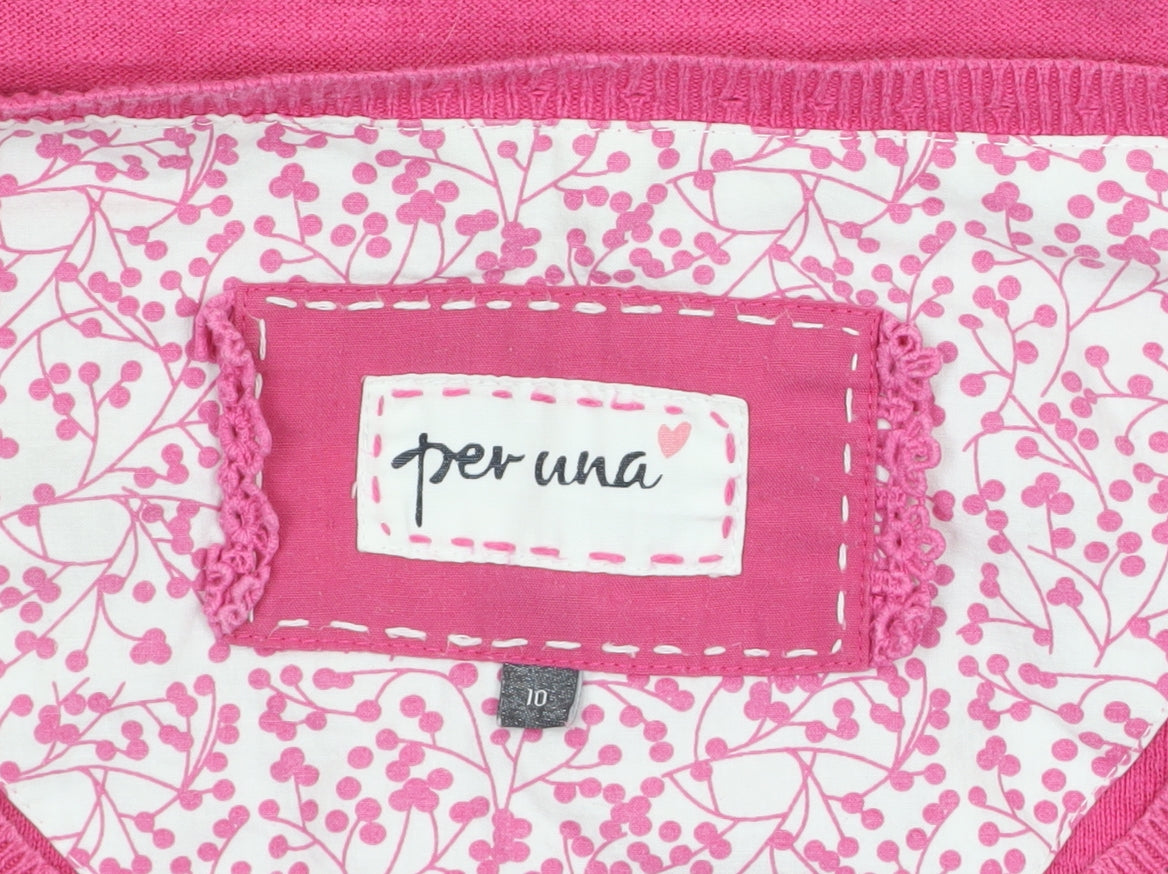 Marks and Spencer Per Una Women’s Pink Cotton Cardigan Size 10