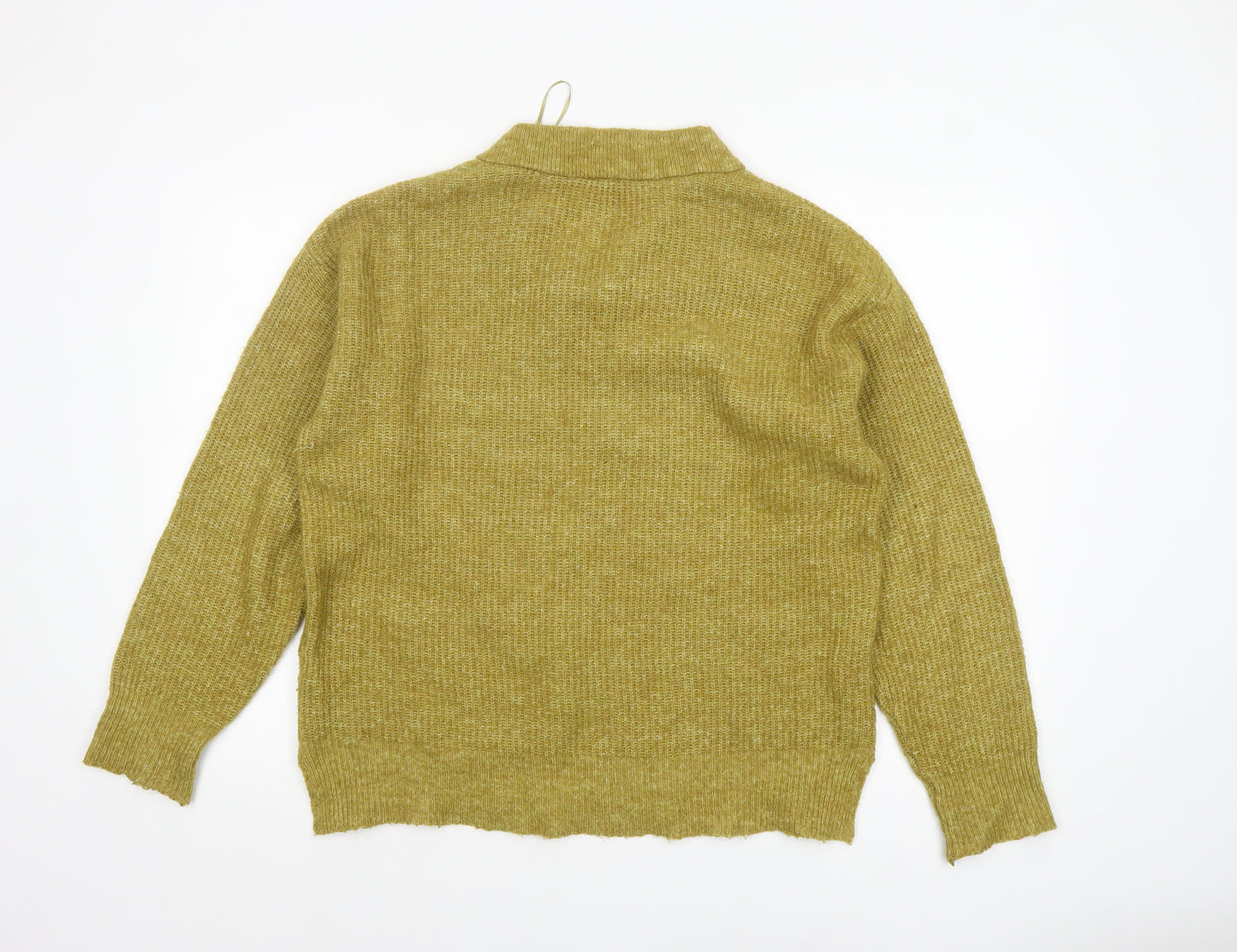 Marks and Spencer Women's Green V-Neck Knit Jumper Size 14