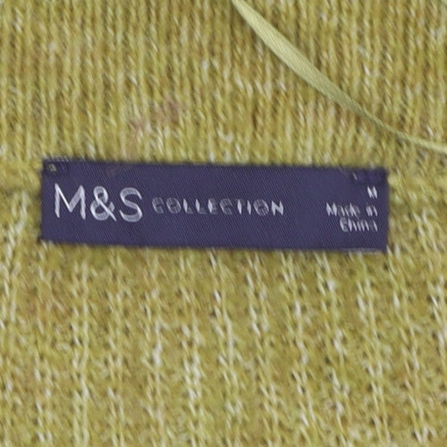 Marks and Spencer Women's Green V-Neck Knit Jumper Size 14