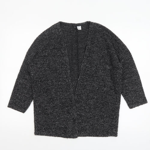 H&M Women’s Grey Chunky Knit Open Cardigan Size 8