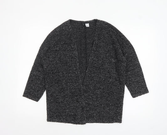 H&M Women’s Grey Chunky Knit Open Cardigan Size 8
