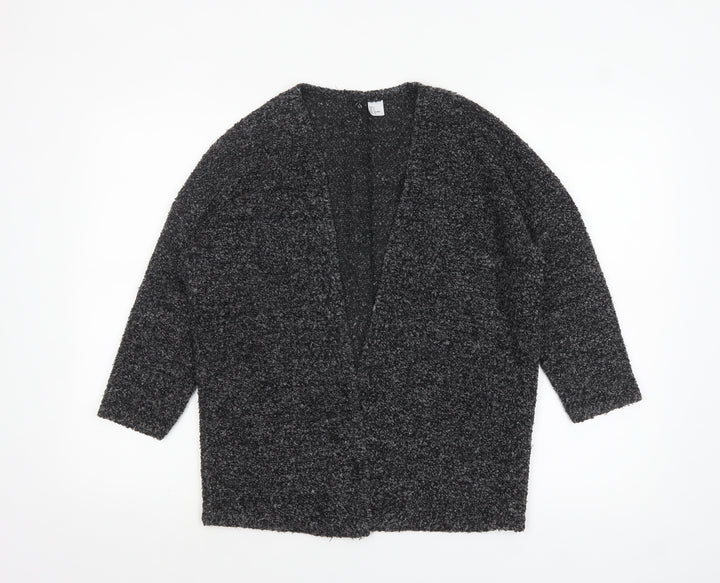 H&M Women’s Grey Chunky Knit Open Cardigan Size 8