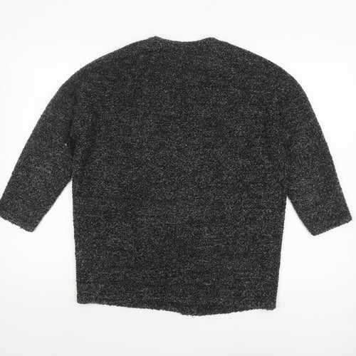 H&M Women’s Grey Chunky Knit Open Cardigan Size 8