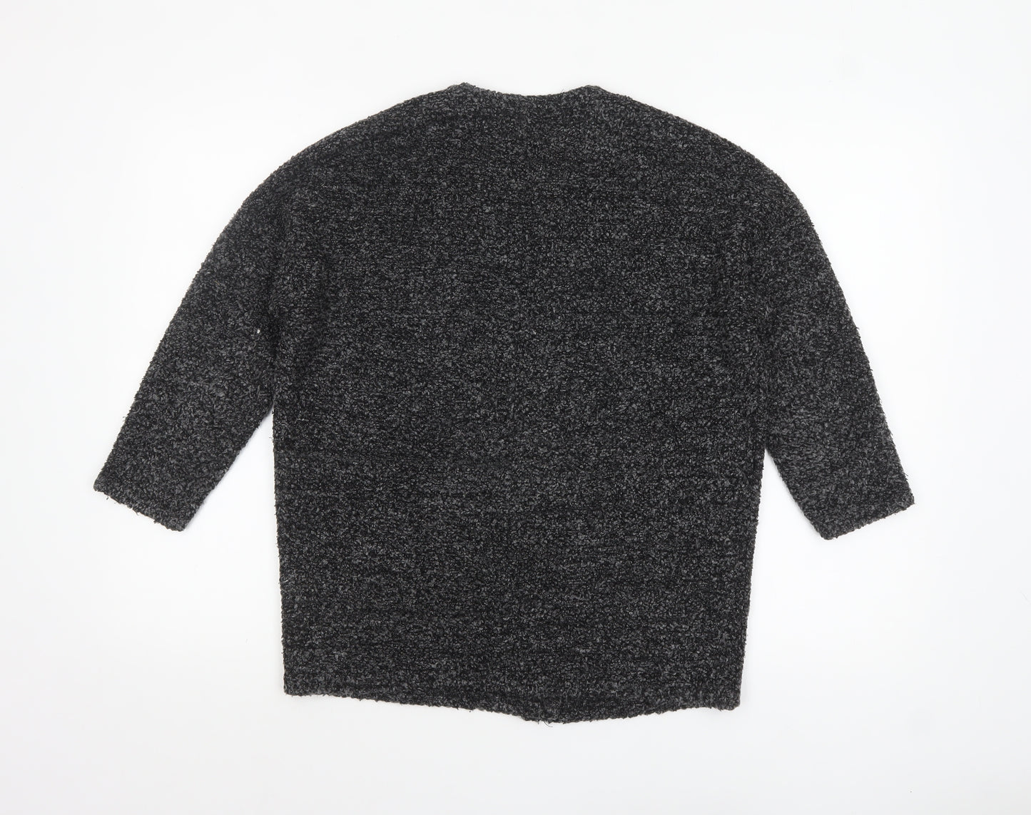 H&M Women’s Grey Chunky Knit Open Cardigan Size 8