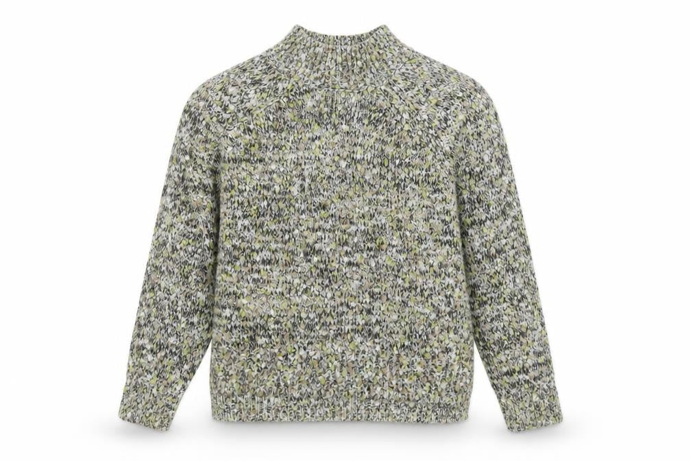Front view of Tu Women’s Multicoloured Chunky Knit High Neck Jumper, size UK 10