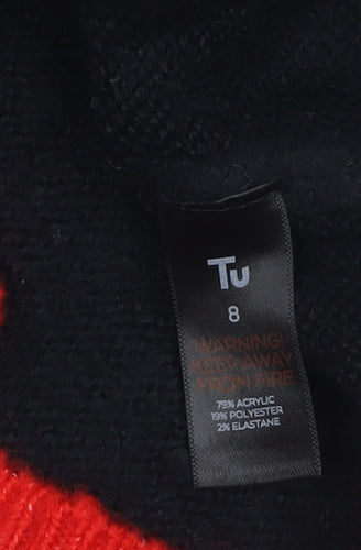Tu Women’s Black Christmas Sequin Jumper Size 8 Acrylic Knit