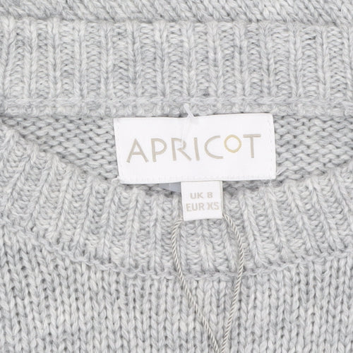 Apricot Womens Grey Penguin Knit Jumper UK 8 Pullover Casual Winter