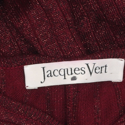 Jacques Vert Women Red Sequin Long Sleeve Open Cardigan Size M