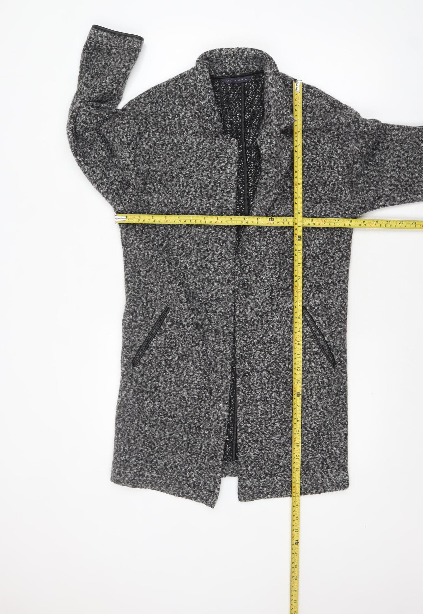 Marks and Spencer Women’s Grey Mid-Length Tweed Overcoat Size 8