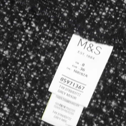 Marks and Spencer Women’s Grey Mid-Length Tweed Overcoat Size 8