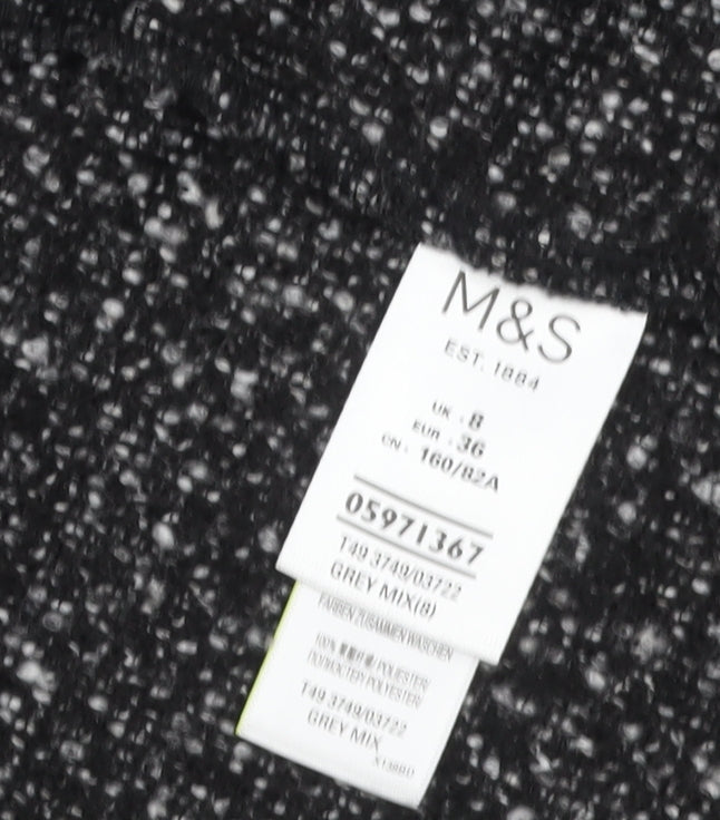 Marks and Spencer Women’s Grey Mid-Length Tweed Overcoat Size 8