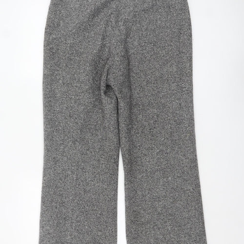 Precis Petite Grey Wool Blend Herringbone Straight Trousers Size 14 Petite