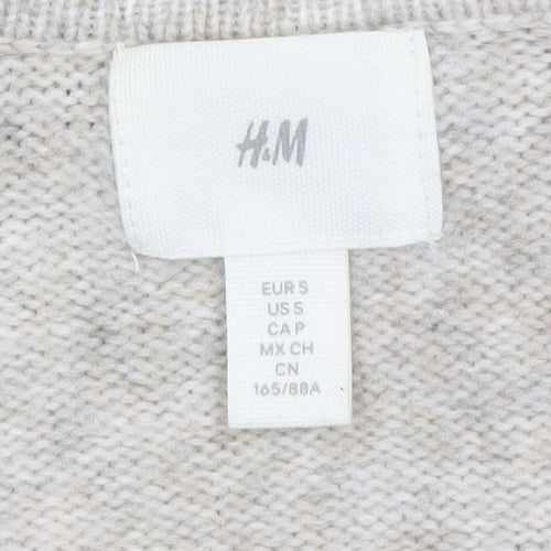 H&M Women Beige Collared Pullover Knit Jumper Size 8
