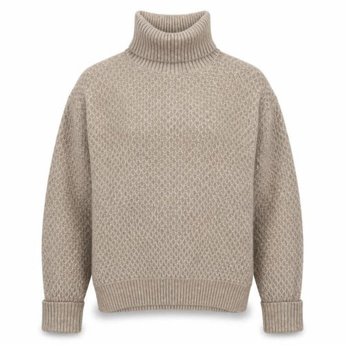 Marks and Spencer Women Beige Roll Neck Jumper Large Knit Winter