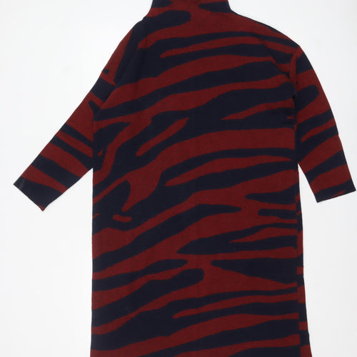 Monsoon Women Multicoloured Animal Print High Neck Knit Jumper L