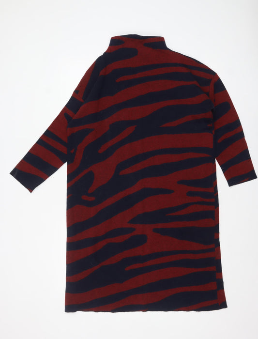 Monsoon Women Multicoloured Animal Print High Neck Knit Jumper L