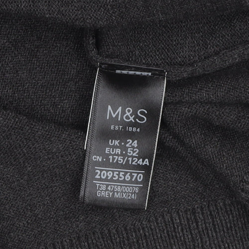 Marks and Spencer Women Grey Beaded Crew Neck Jumper Size 24