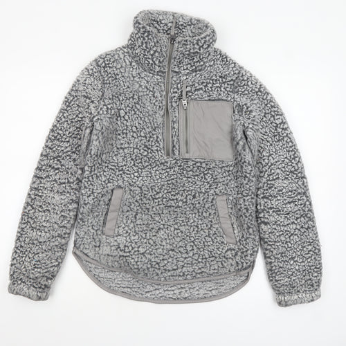 Abercrombie & Fitch Women's Grey Fleece 1/2 Zip Pullover Sweatshirt XXS