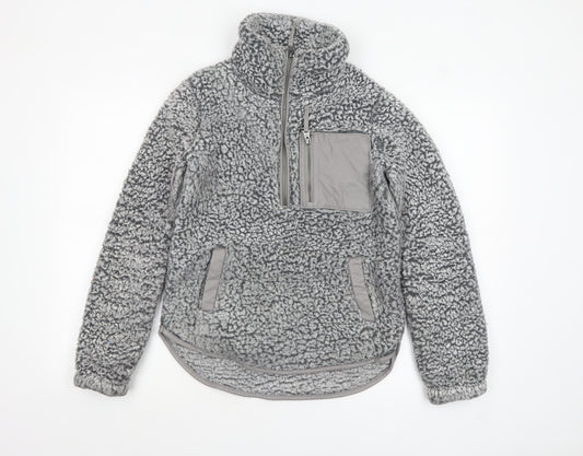 Abercrombie & Fitch Women's Grey Fleece 1/2 Zip Pullover Sweatshirt XXS