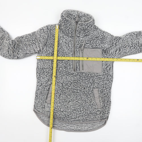Abercrombie & Fitch Women's Grey Fleece 1/2 Zip Pullover Sweatshirt XXS