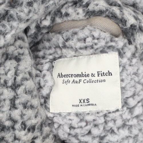 Abercrombie & Fitch Women's Grey Fleece 1/2 Zip Pullover Sweatshirt XXS