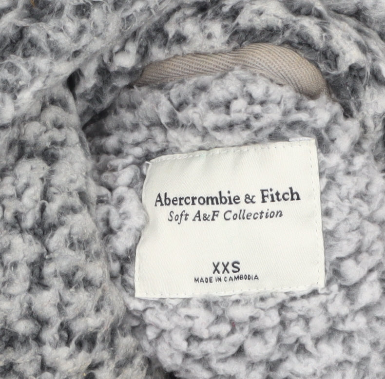 Abercrombie & Fitch Women's Grey Fleece 1/2 Zip Pullover Sweatshirt XXS