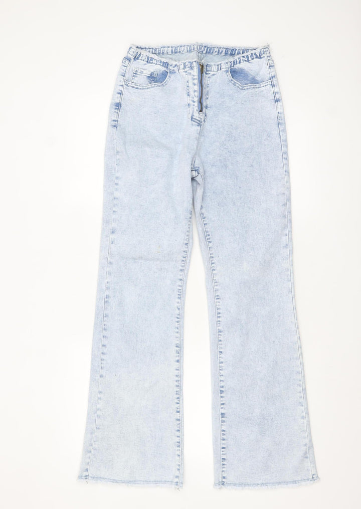 SHEIN Women’s Blue Acid Wash Flared Denim Jeans Size 30