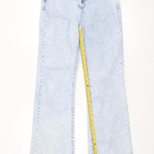 SHEIN Women’s Blue Acid Wash Flared Denim Jeans Size 30