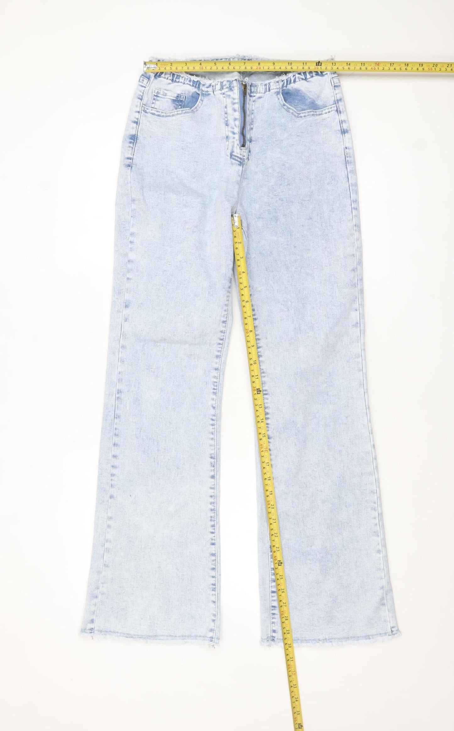 SHEIN Women’s Blue Acid Wash Flared Denim Jeans Size 30