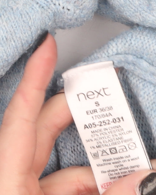 Next Women Blue Sequin Snowflake Christmas Jumper Size S