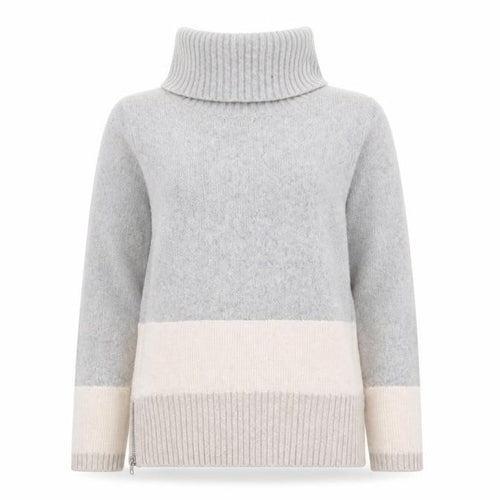 Mint Velvet Women Grey Roll Neck Chunky Knit Jumper Size 10