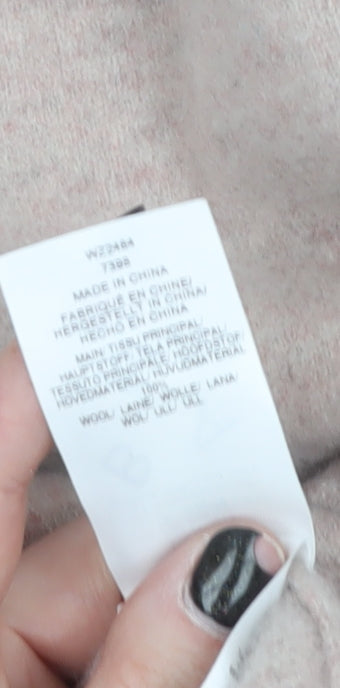 BAM Women Beige Wool Crew Neck Long Sleeve Pullover L Jumper