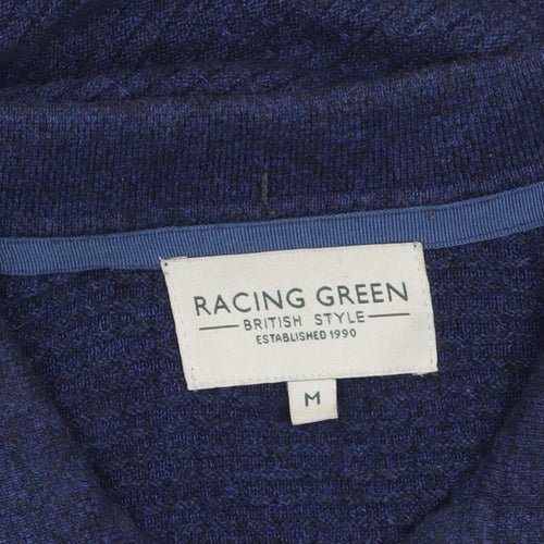 Racing Green Men's Blue Collared Knit Short Sleeve Pullover Jumper M