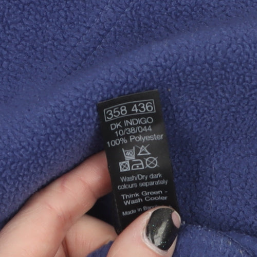 M&Co Women Blue Fleece Full Zip Jacket Size 10