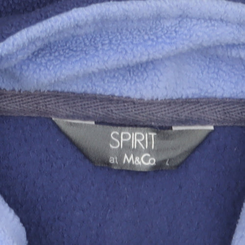 M&Co Women Blue Fleece Full Zip Jacket Size 10