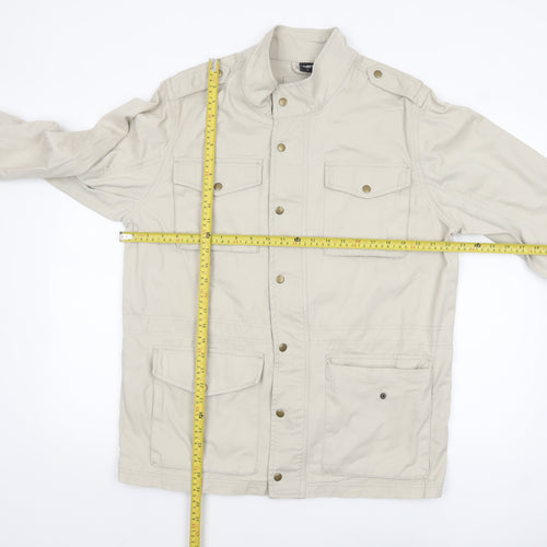 Cotton Traders Men’s Beige Military Jacket XL Cotton Mid-Length